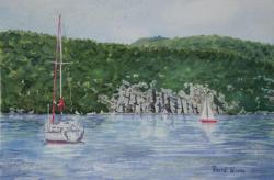 Sailboats at the Palisades, Lake Champlain - 14